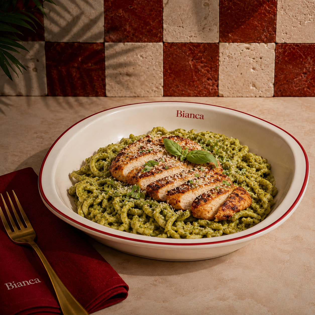 Pesto Pasta with Grilled Chicken